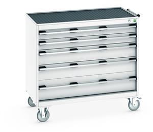 Bott MobileIndustrial Tool Storage Trolleys 1050mm x 525mm Cubio SLR-1068-5.1 Mobile Cabinet full width drawers